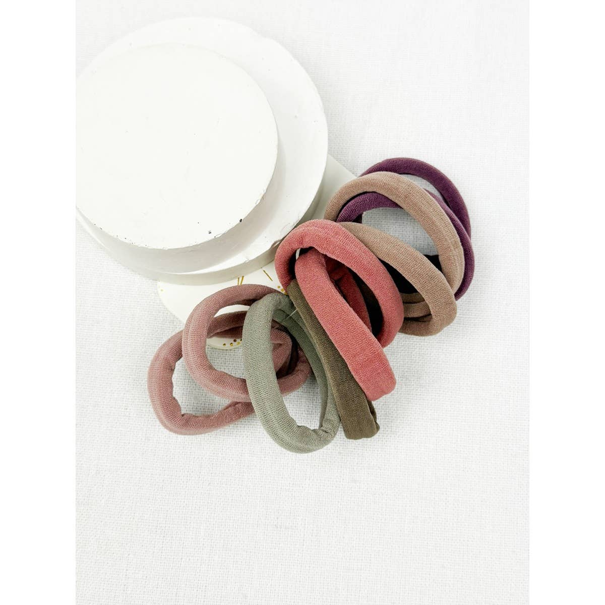 Mauve Shades Multicolor Elastic Hair Tie 10 PC Set – Seamless, No-Damage Ponytail Holders for Women