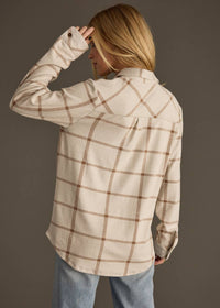 The Sutton Soft Brushed Plaid Button-Up – Beige/ Brown