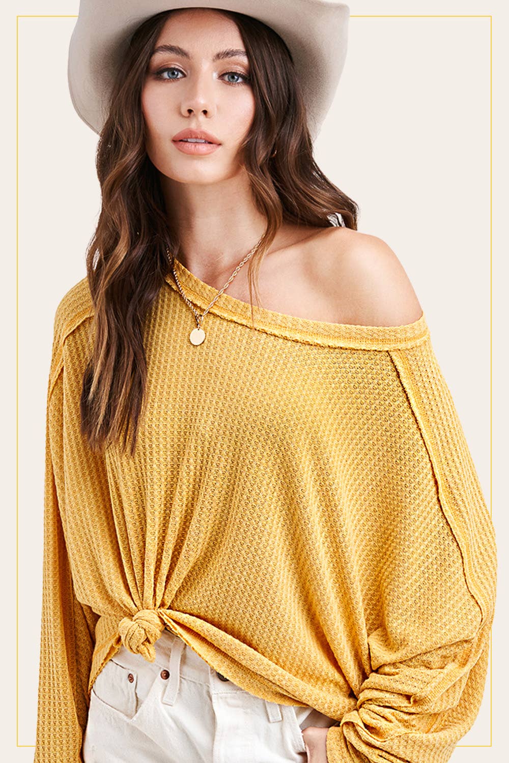 Sadie Brushed Waffle Knit Long Sleeve Top – Berry, Charcoal, Teal