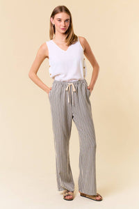 Harbor Breeze Striped Linen Blend Pants