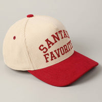 Santa’s Favorite Glitter Corduroy Hat – Red & Black Holiday Edition