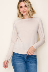 Rosalie Raglan Crewneck Pullover Sweater – Women’s Casual Knit Long Sleeve Top