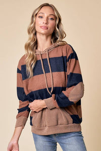 LMT4168-Love My Stripes Sweatshirt: RUST / L