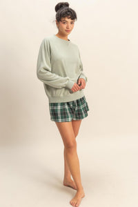 Everly Mineral Wash Crew Neck Sweatshirt – Chestnut, Black, Dark Cherry, Sage