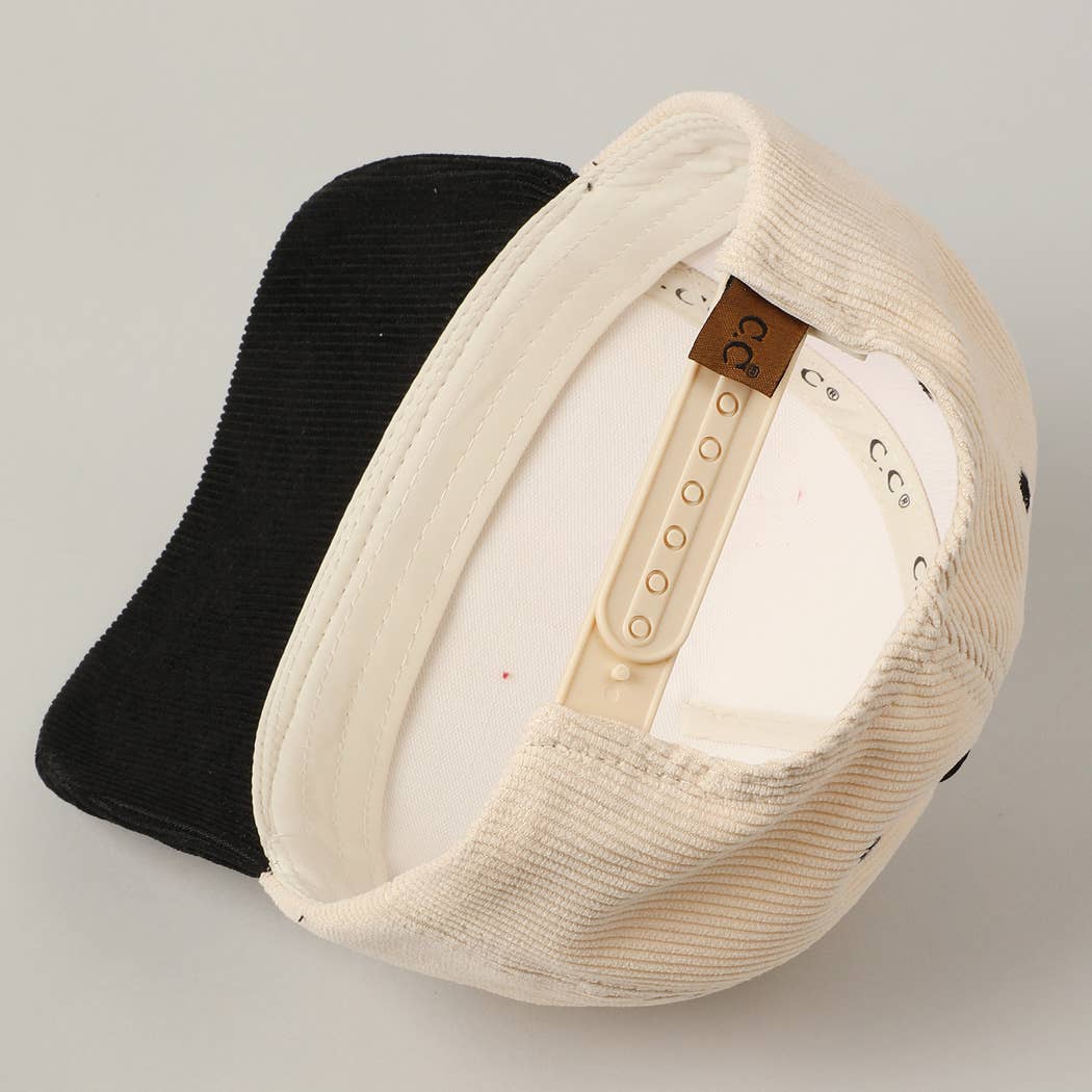 Santa’s Favorite Glitter Corduroy Hat – Red & Black Holiday Edition