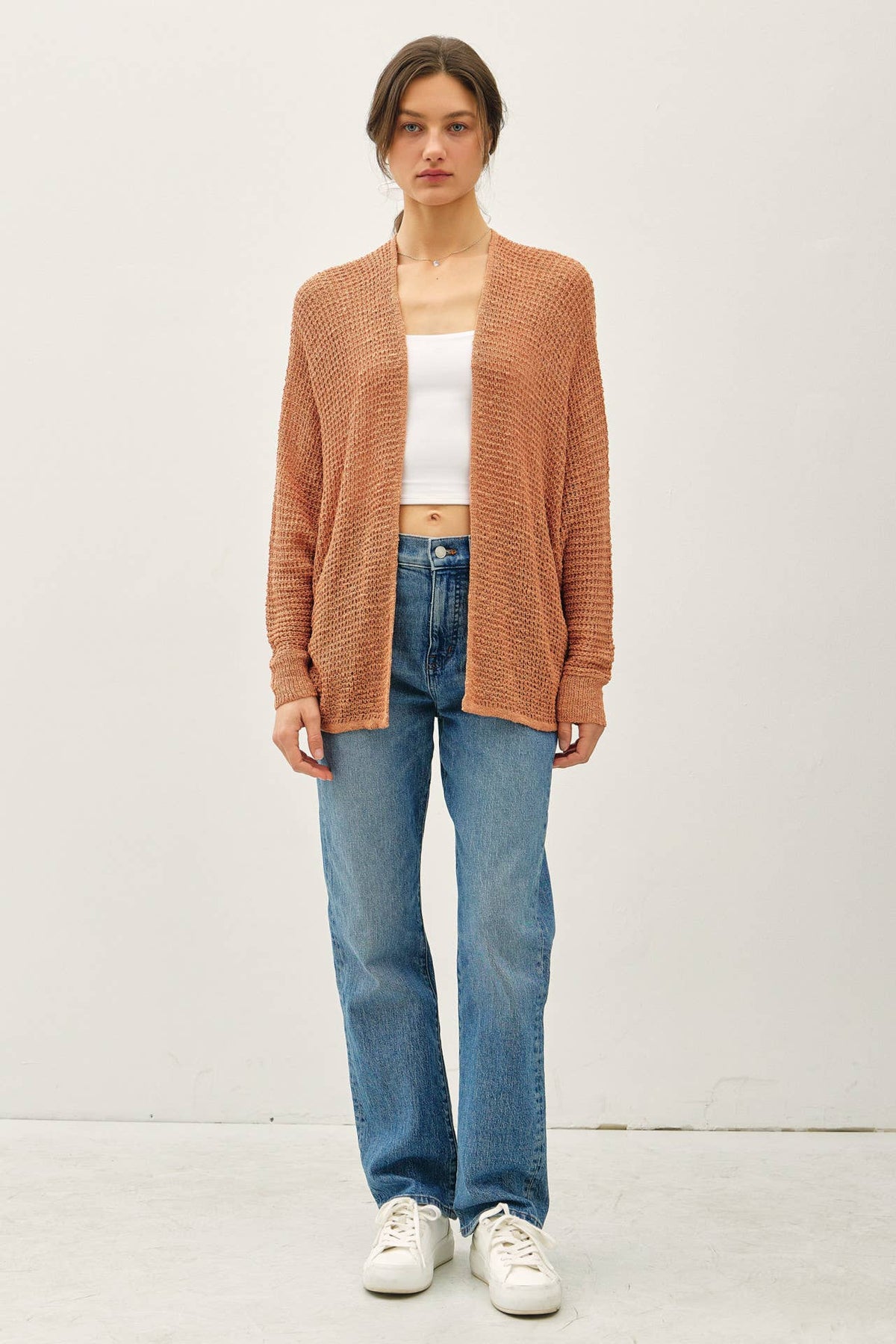 Hadley Open Front Lightweight Knit Cardigan with Dolman Sleeves – Casual Women's Sweater for Layering
