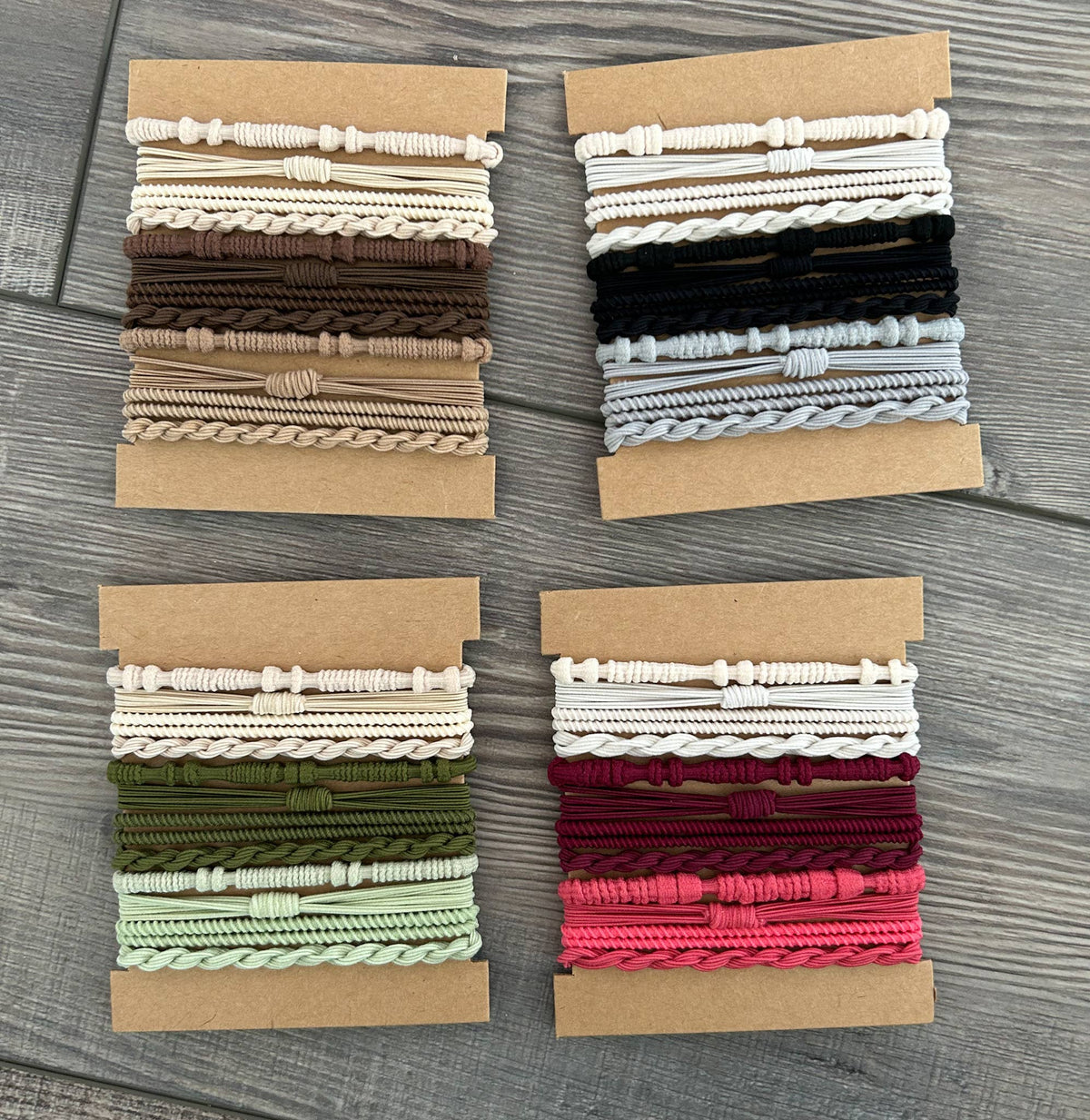 Boho Chic Multi-Use Hair Ties12PC Set – Stylish, Stretchy & Gentle on Hair
