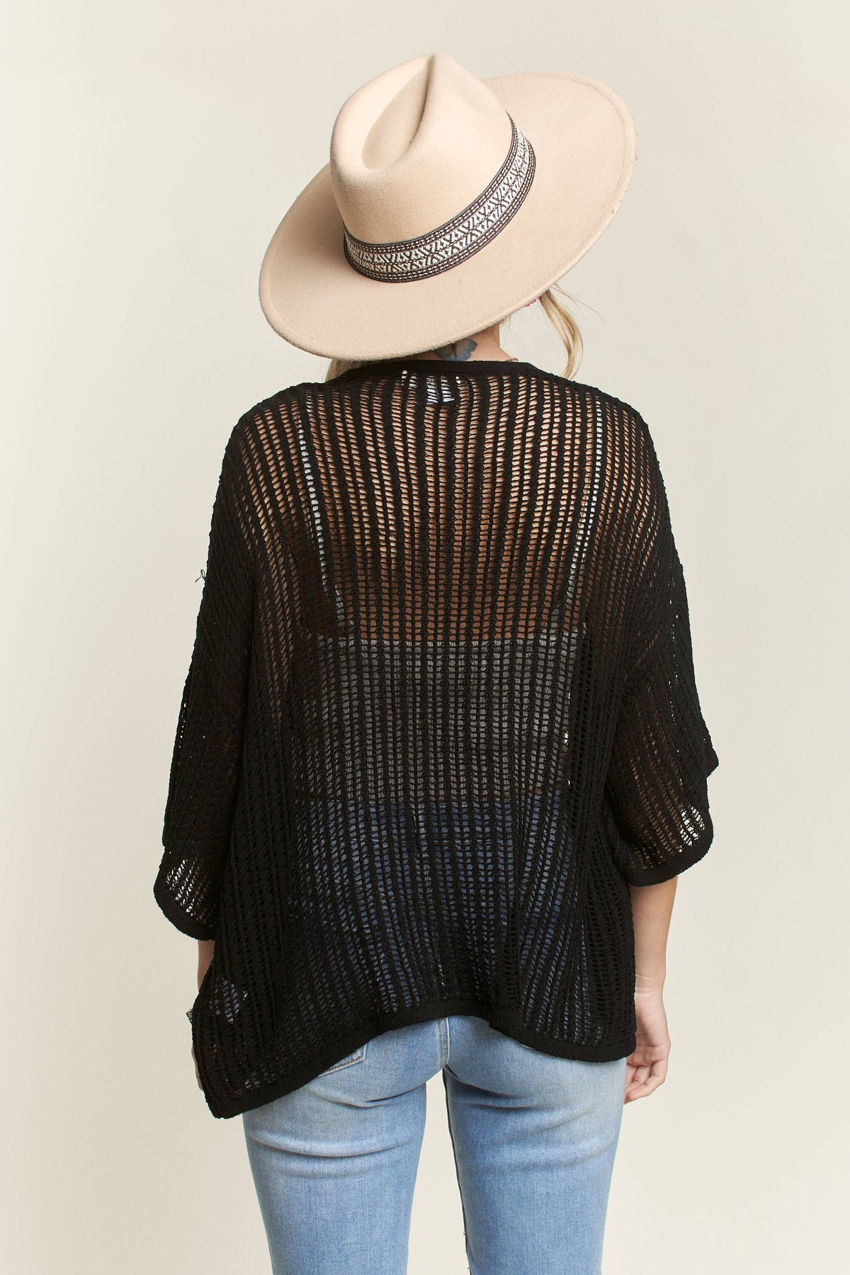 Ina Fishnet Short Sleeve Cardigan