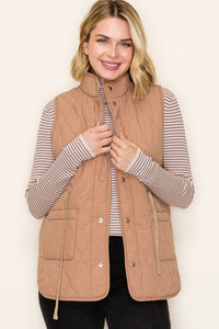 The Wren Quilted Sherpa-Lined Vest – Sage & Mocha