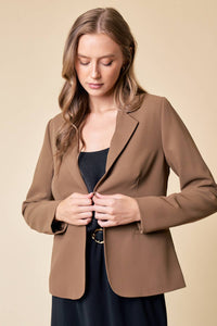 The Charlotte Tailored Blazer – Classic Black & Warm Espresso