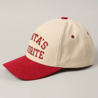 Santa’s Favorite Glitter Corduroy Hat – Red & Black Holiday Edition
