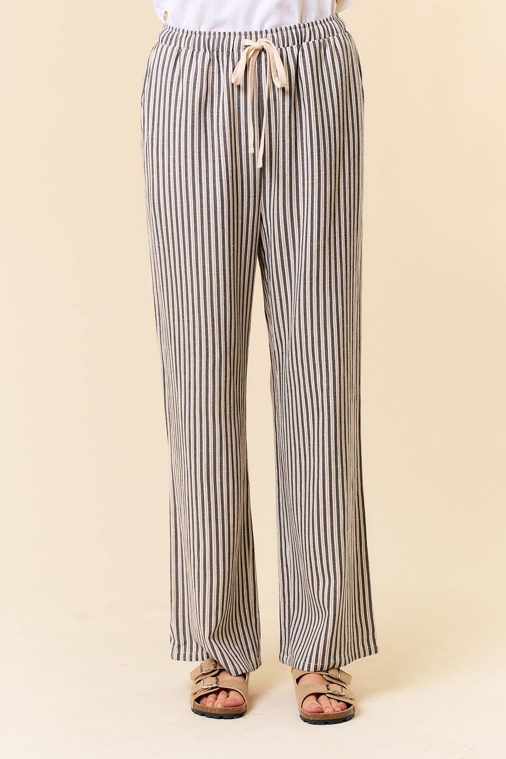 Harbor Breeze Striped Linen Blend Pants