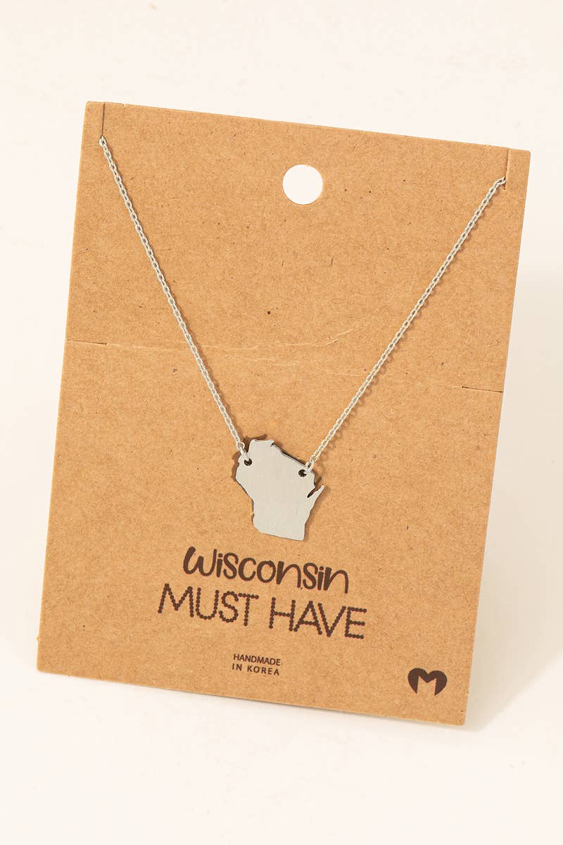 Wisconsin State Pendant Necklace – Dainty Charm Jewelry