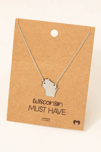 Wisconsin State Pendant Necklace – Dainty Charm Jewelry
