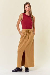 The Ivy Ruffle Ribbed Tank – Sleeveless Fitted Top with Ruffle Trim | Stretch Knit Crew Neck Tank