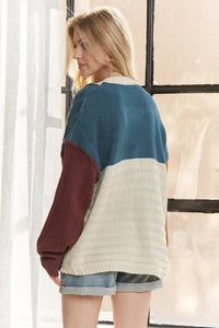 The Sawyer Patchwork Cable Knit Sweater – Rustic Multi
