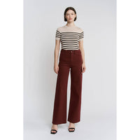Mica Denim "Rowan" High Rise Wide Leg Jeans – Merlot