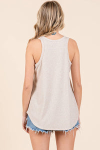 The Rylie  Ribbed Tank – Curved Hem Sleeveless Knit