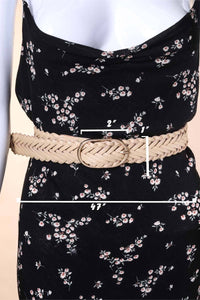Braided Faux Leather Oval Buckle Belt