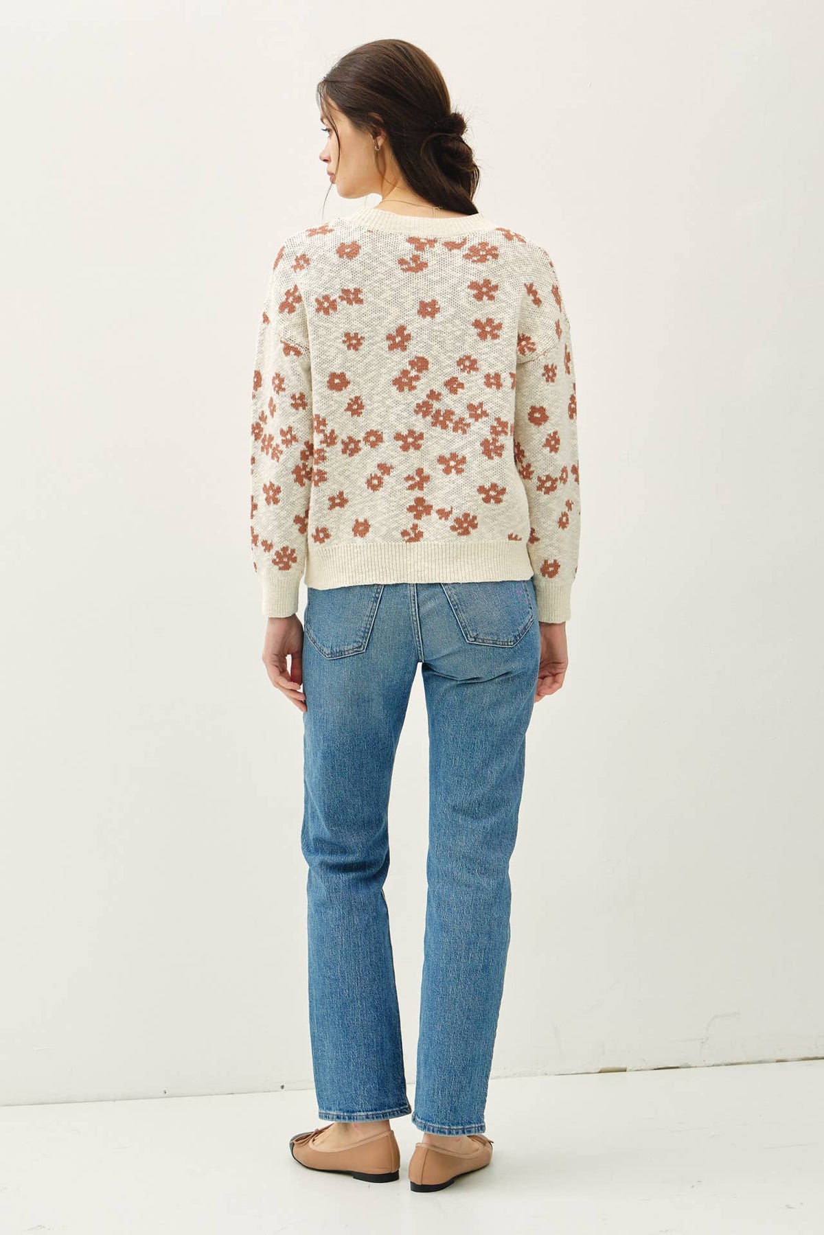 Winnie Floral Spring Sweater: Natural