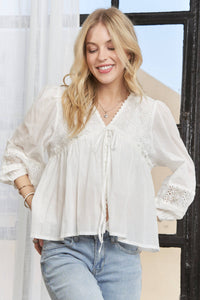 The Laramie Eyelet Peasant Blouse – Ivory