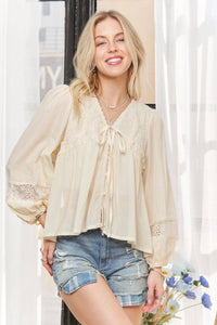 The Laramie Eyelet Peasant Blouse – Ivory