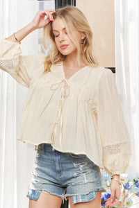 The Laramie Eyelet Peasant Blouse – Ivory
