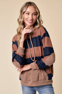 LMT4168-Love My Stripes Sweatshirt: RUST / L