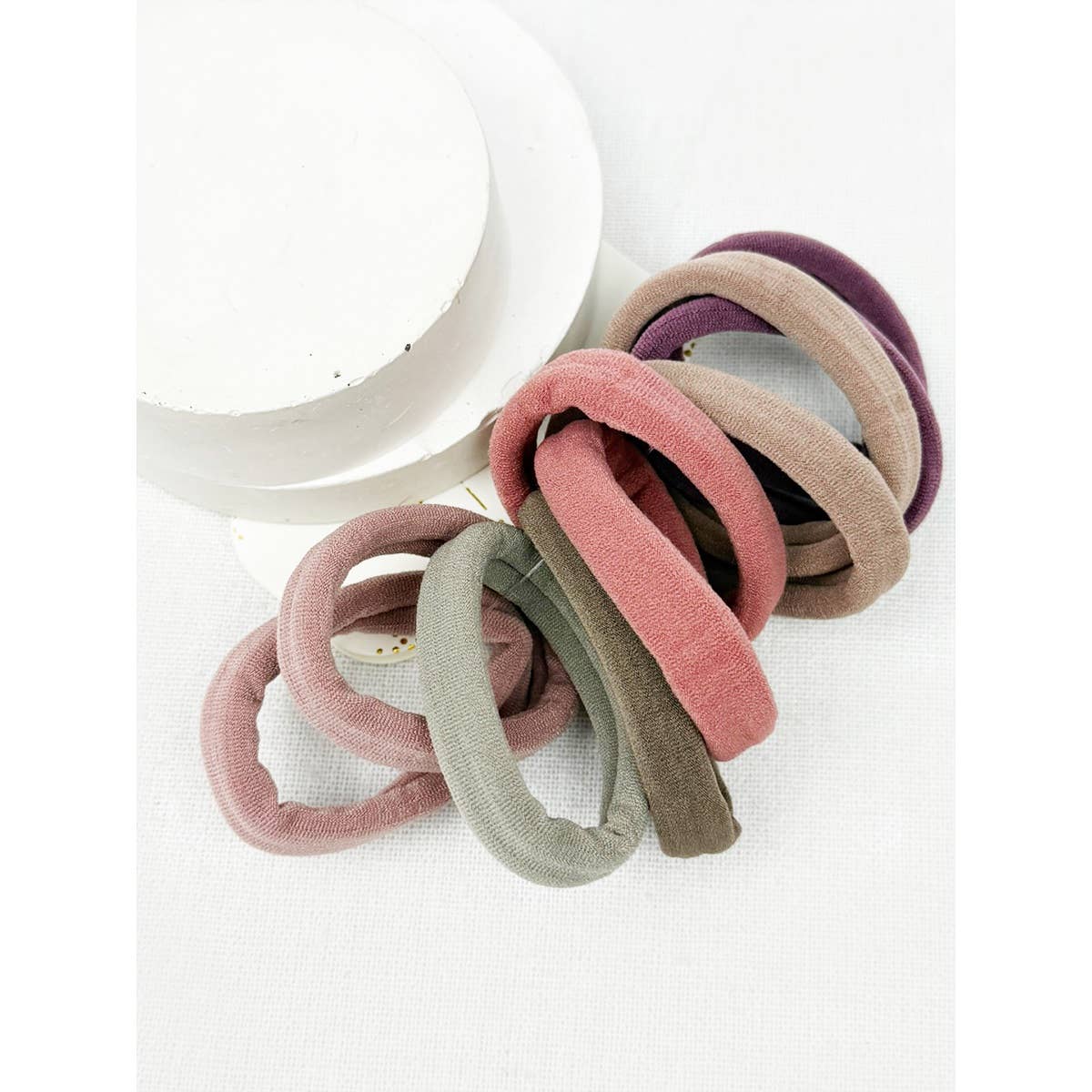 Mauve Shades Multicolor Elastic Hair Tie 10 PC Set – Seamless, No-Damage Ponytail Holders for Women