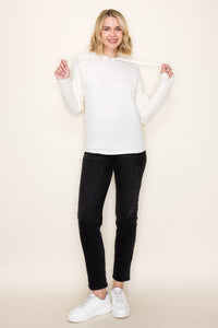 Staccato Mini Waffle Knit Hoodie Sweater – Pullover Dolman Sleeve in Terracotta, Ivory & Sage