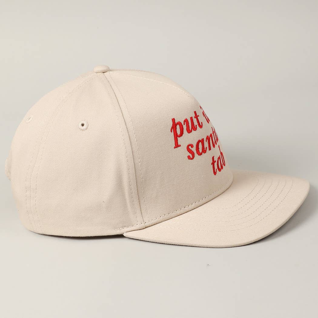 “Put It On Santa’s Tab” Embroidered Holiday Hat – Trucker Style Snapback