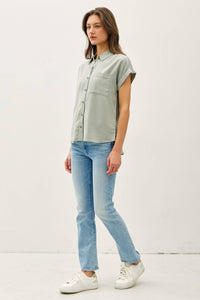 The Hadley Short Sleeve Button Down – Sage, Martini Olive, Toffee