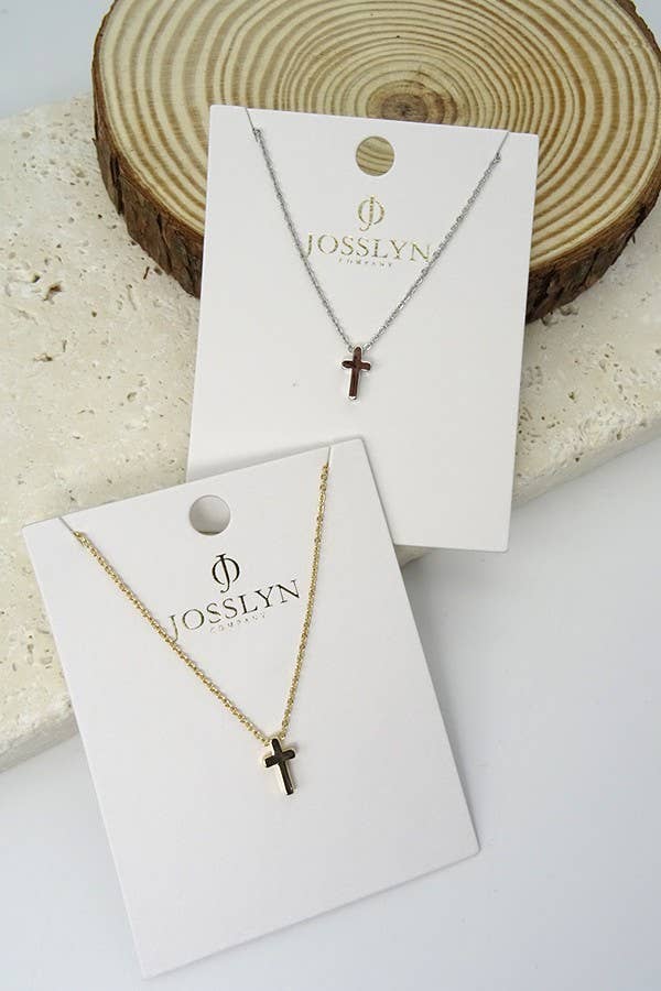 Classic Mini Cross Necklace | Petite Faith Pendant in Gold or Silver