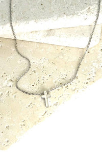 Classic Mini Cross Necklace | Petite Faith Pendant in Gold or Silver