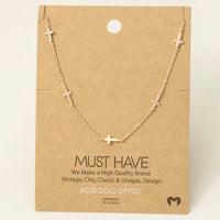 Meadow Grace Gold Dipped Cross Station Necklace – Dainty Faith-Inspired Jewelry