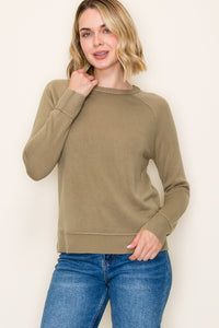 Rosalie Raglan Crewneck Pullover Sweater – Women’s Casual Knit Long Sleeve Top