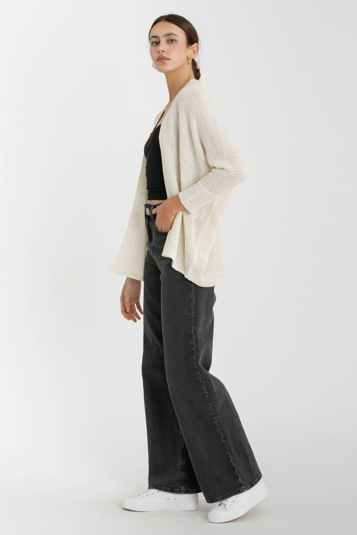 Harper Summer Knit Cardigan: Ivory