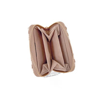 The Wynona Woven Wallet – Checkered Vegan Leather Compact Wallet: Black/Tan