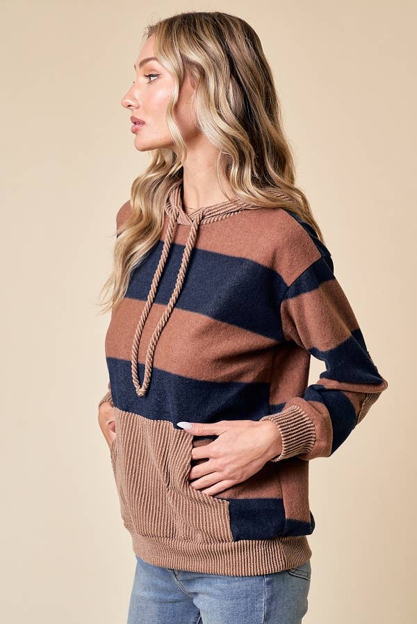 LMT4168-Love My Stripes Sweatshirt: RUST / L