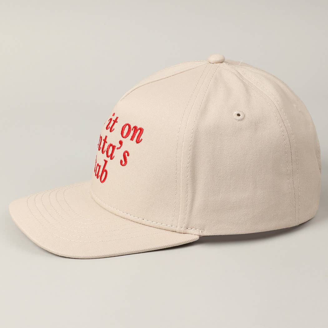“Put It On Santa’s Tab” Embroidered Holiday Hat – Trucker Style Snapback