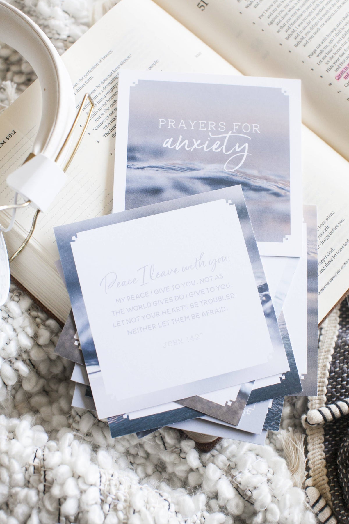 Prayers for Anxiety Scripture Verse Cards | Inspirational Christian Affirmations & Bible Verses for Anxiety Relief | Encouraging Gift Set