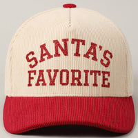 Santa’s Favorite Glitter Corduroy Hat – Red & Black Holiday Edition