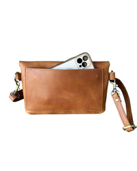 Rustic Wanderer: Genuine Crazy Horse Leather Crossbody Bag – Versatile Travel & Everyday Essential
