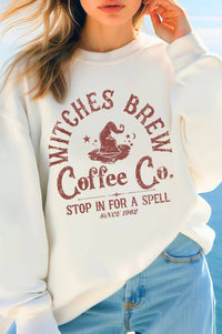 Salem Brew Co. Witches Coffee Graphic Sweatshirt – Cozy Fall Pullover