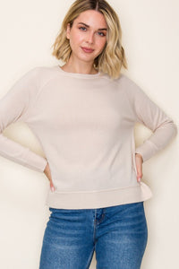 Rosalie Raglan Crewneck Pullover Sweater – Women’s Casual Knit Long Sleeve Top