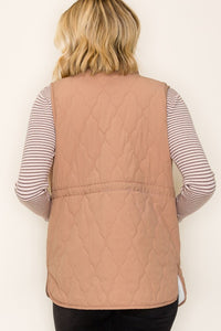 The Wren Quilted Sherpa-Lined Vest – Sage & Mocha