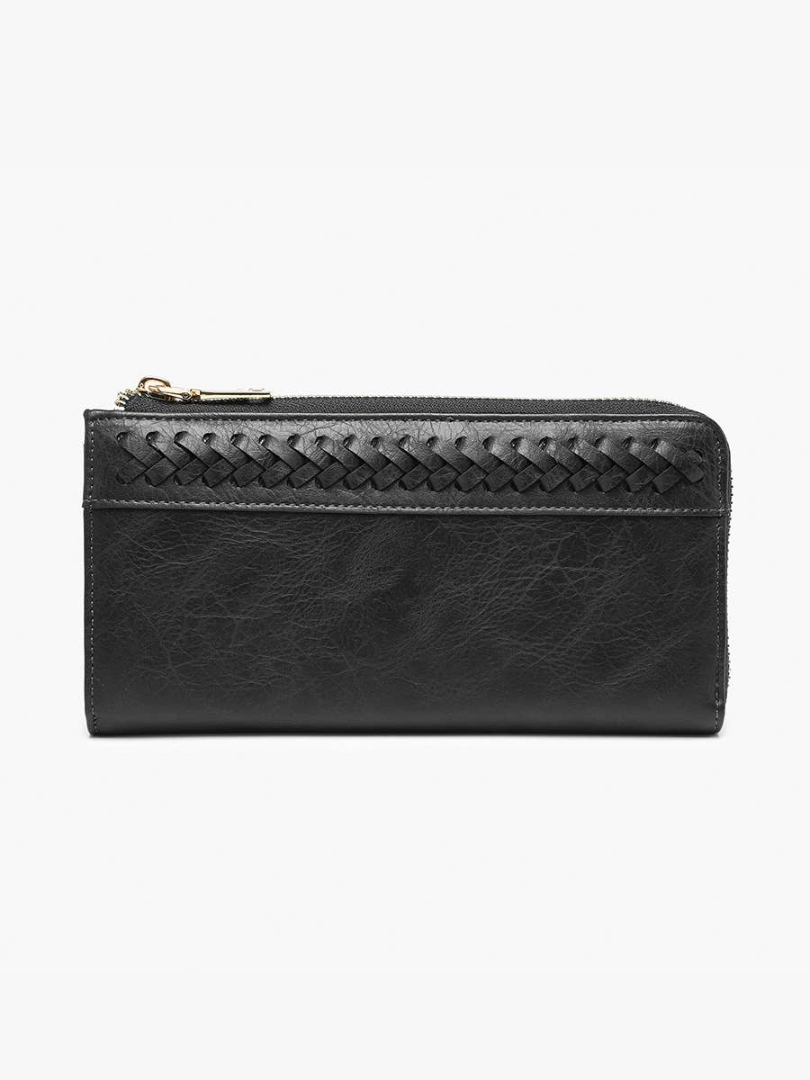 Gia Braided Detail Zip-Top Wallet