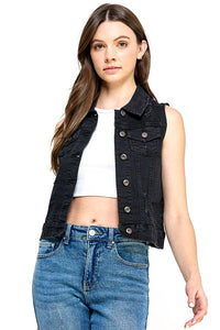 Women's Spandex Vest with Distressed: S-M-L-XL(1-2-2-1)6pcs/pack / 98% Cotton 2% Spandex / MEDIUM