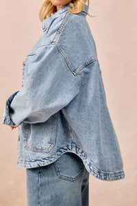 The Brinley Washed Denim Jacket – Oversized Western-Inspired Layer