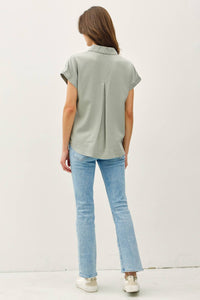 The Hadley Short Sleeve Button Down – Sage, Martini Olive, Toffee